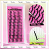 Picture of Yawamica Spiky Lash Extension Premade Individual Lashes D Curl Cluster Eyelash Extensions 13-21mm Mix Length Wispy Lash Clusters Volume Fairy Eyelash Extension Supplies