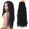 Picture of 8 Packs Soft Locs 18 Inch Faux Locs Crochet Braids for Butterfly Locs Distressed Soft Locs Crochet Hair for Women (18 Inch(Pack of 8), 1B)