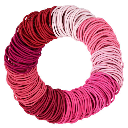 Picture of Expressions 216-Piece Hair Ties, 4mm Hair Elastics in Shades Of Pink, No Metal Ponytail Holders for Women, Durable for Thick, Curly and All Hair Types