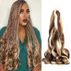 Picture of French Curly Braiding Hair 24 Inch Loose Wavy 8 Packs 75g/Pack Bouncy Braiding Hair Extensions #27/33/613 French Curls Braiding Synthetic Hair Extensions(24Inch,#27/33/613)