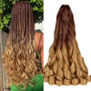 Picture of Luoyudu French Curly Braiding Hair 24 Inch Bouncy Braiding Hair 8 Pack Curly Braiding Hair 75g/pack Loose Wave Crochet Hair Pre Stretched for Black Women Hair Extensions (24inch,8 pack,OT30/27)