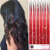 Picture of MISSUHUI Hair Tinsel Kit With Tools 47Inch 1200 Strands Glitter Tinsel Hair Extensions Sparkling Shiny Hair Tinsel Strands Kit Heat Resistant for Women Girls Kids 6Pcs (Red)