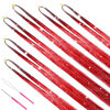 Picture of MISSUHUI Hair Tinsel Kit With Tools 47Inch 1200 Strands Glitter Tinsel Hair Extensions Sparkling Shiny Hair Tinsel Strands Kit Heat Resistant for Women Girls Kids 6Pcs (Red)