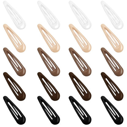 Picture of GKETN Snap Hair Clips for Women Water Drop Non Slip Hair Barrettes Heavy Coated Metal Hair Clips Accessory Mixed Color 20 PCS 1.89"