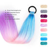 Picture of Ponytail Extension 18 inch Light Blue to Pink to PurpleColored Hair Extensions for Braiding Ombre Pony Tail Hair Extensions for Braids with Hair Tie Rave Crazy Hair Day 1 Pack