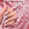 Picture of 3220Pcs Clear Glass Nail Rhinestones 120Pcs Multi Shapes Flatback Gems Crystal + 3100Pcs 1.5-4mm Round Beads, Manicure Diomand Jewelry Gemstones for Nail Design Makeup Acrylic Nails Decoration