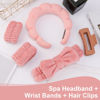 Picture of Canitor Spa Headband Wrist Bands Set with Hair Clips Skincare Headband for Washing Face Skin Care Puffy Makeup Headband Preppy Teen Girl Gifts Cute Trendy Stuff Hair Accessories for Women