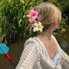 Picture of GQLV Hawaiian Flower Claw Hair Accessories for Women - 4PCS Large Nonslip Clips for Thick and Thin Hair, Strong Hold, Cute Banana Clips