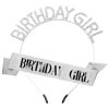 Picture of Birthday Sash Birthday Crown for Women, Birthday Girl Sash, Birthday Girl Crown, Glitter Silver Birthday Sash and Crown Rhinestone Headband Set, Happy Birthday Girl Princess Tiara Sash Accessories