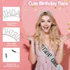 Picture of Birthday Sash Birthday Crown for Women, Birthday Girl Sash, Birthday Girl Crown, Glitter Silver Birthday Sash and Crown Rhinestone Headband Set, Happy Birthday Girl Princess Tiara Sash Accessories