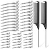 Picture of 3 Sizes Metal Hair Styling Clips 70PCS, MORGLES No Crease Alligator Clips for Hair Rollers with 2pcs Parting Comb for Braids, Coloring and Styling