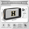 Picture of UIXIZQ Personalized Initial Letter Clear Makeup Bag,Preppy Small Nylon&PVC Cosmetic Zipper Bag with Chenille Letter,Travel Skincare Toiletry Bag,Monogram Pencil Case Pouch Gift for Teen Girls Women,H
