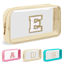 Picture of Personalized Initial Letter Clear Makeup Bag,Preppy Small Nylon&PVC Cosmetic Zipper Bag with Chenille Letter,Portable Beach Travel Skincare Toiletry Bag,Trendy Monogram Gift for Teen Girls Women,E