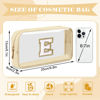 Picture of Personalized Initial Letter Clear Makeup Bag,Preppy Small Nylon&PVC Cosmetic Zipper Bag with Chenille Letter,Portable Beach Travel Skincare Toiletry Bag,Trendy Monogram Gift for Teen Girls Women,E