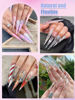 Picture of Clear Long Stiletto Nail Tips, 504PCS XXXL Extra Long Stiletto Fake Acrylic Nails, Full Cover Soft Gel C Curve Nail Tips False Nail Extension Tips for Manicure Salon DIY Nail Art 12 Sizes