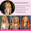 Picture of KeaBalo Honey Blonde Lace Front Wigs Human Hair Pre Plucked 13x4 Blonde Body Wave Hd Lace Front Wigs Human Hair 180% Density #27 Colored Frontal Wigs Human Hair Wigs 32 Inch