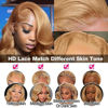 Picture of KeaBalo Honey Blonde Lace Front Wigs Human Hair Pre Plucked with Baby Hair 13x4 Blonde Body Wave Hd Lace Front Wigs Human Hair for Women 180% Density #27 Colored Frontal Wigs Human Hair Wigs 28 Inch
