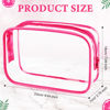 Picture of Weewooday 12 Pieces Clear Cosmetics Bag PVC Zippered Clear Toiletry Carry Pouch Cosmetic Makeup Bag Waterproof Makeup Bag Vinyl Plastic Organizer Case for Vacation Bathroom(Large,Rose Red)