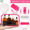 Picture of Weewooday 12 Pieces Clear Cosmetics Bag PVC Zippered Clear Toiletry Carry Pouch Cosmetic Makeup Bag Waterproof Makeup Bag Vinyl Plastic Organizer Case for Vacation Bathroom(Large,Rose Red)