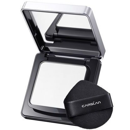 Picture of CARSLAN Oil Control Face Pressed Powder Compact, 24H Longlasting Waterproof Pressed Setting Powder Foundation Makeup, Shine Free, Poreless, Smooth, 02 for oily skin (0.28Oz)