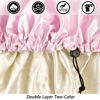 Picture of Satin Bonnet Silk Bonnet for Curly Hair Bonnet Braid Bonnet for Sleeping Bonnets for Women Large Double-Layer Adjustable(Black&Pink)