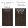 Picture of HOTBANANA Clip in Hair Extensions 16 inch 130g 7pcs Ombre Light Dark Brown Clip in Remy Human Hair Extensions Straight Hair Invisi Edge Clip Hair Full Head