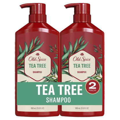 Picture of Old Spice Tea Tree Shampoo for Men, Cooling Shampoo with Tea Tree, Removes Built Up Dirt and Oil, 21.9 Oz Each, Twin Pack