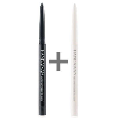 Picture of ONarisae eyeliner pencil retractable eyeliner creamy pigmented smudge proof eye liner pen White & Black