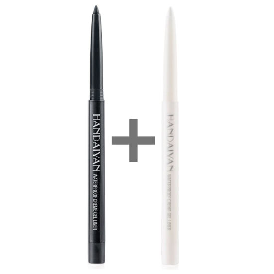 Picture of ONarisae eyeliner pencil retractable eyeliner creamy pigmented smudge proof eye liner pen White & Black