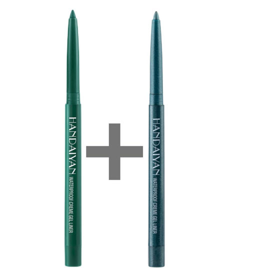 Picture of ONarisae eyeliner pencil retractable eyeliner creamy pigmented smudge proof eye liner pen Green & Shimmer Green