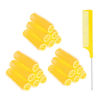 Picture of MOODKEY 18PCS Self Grip Small Hair Curlers Heatless Roller Hair Curlers Pro Salon Hairdressing Curler DIY Curly Hairstyle Hair Rollers Tools Rat Tail Comb for Women Medium Short Hair(Yellow)