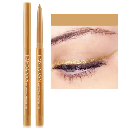 Picture of ONarisae eye liner pencils no budge retractable eyeliner Sharpenable Multi-Use Longwear eyeliner pen Shimmer Gold