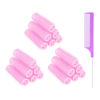 Picture of MOODKEY 18PCS Self Grip Small Hair Curlers Heatless Roller Hair Curlers Pro Salon Hairdressing Curler DIY Curly Hairstyle Hair Rollers Tools Rat Tail Comb for Women Medium Short Hair(Pink)