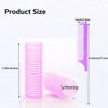 Picture of MOODKEY 18PCS Self Grip Small Hair Curlers Heatless Roller Hair Curlers Pro Salon Hairdressing Curler DIY Curly Hairstyle Hair Rollers Tools Rat Tail Comb for Women Medium Short Hair(Pink)