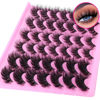Picture of Mink Lashes Fluffy False Eyelashes Natural Look 14-17mm Cat Eye Lashes Pack, 5D Wispy Curly Fake Lashes by TNFVLONEINS - 21 Pairs 3 Styles