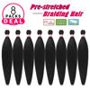 Picture of Dorsanee Pre Stretched Braiding Hair 20 Inch 8 Packs Natural Black Professional Braiding Hair for Braids Soft Yaki Texture Hot Water Setting Synthetic Hair Extensions (20inch,#1B)