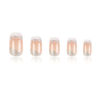 Picture of Square Press on Nails Medium French Tips Fake Nails Silver Glitter Acrylic Nails Press ons White Ombre Glue on Nails Shiny Stick on Nails Nude False Nails for Women Girls Nails Decoration 24Pcs