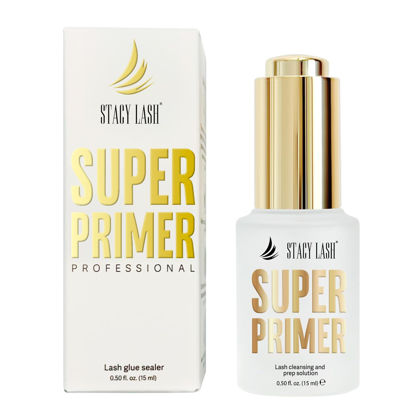 Picture of Stacy Lash Primer for Lash Extensions | Super Primer/Cleanser 15ml | Eyelash Extension Primer | Protein Oil Remover | Increase Adhesive Bonding Power Retention | Professional Lash Supplies