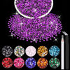 Picture of 5000PCS 2mm Resin Rhinestones in Bulk (Dark Violet), Bedazzling Flatback Crystals for Crafts DIY Nail Decoration, Gems Charms for Tumbler Shoes Clothing Fabric with Pickup Pen and Tweezers