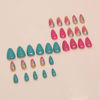 Picture of QQPPOLIU Flower Press on Nails Medium Artificial False Nails Almond Shape with Floral Design Nails Press ons for Women and Girl Fall Gift