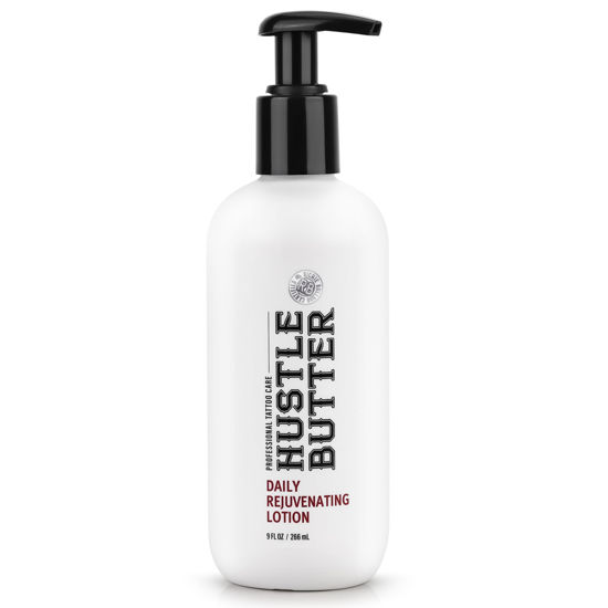 Picture of Hustle Butter Tattoo Aftercare - Daily Moisturizing Lotion - Naturally Derived Vegan Cruelty Free - Everyday All Over Use for Tattoos - 9 fl oz