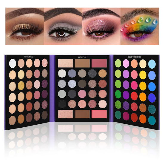 Picture of UCANBE Pretty All Set Eyeshadow Palette Pro 86 Colors Makeup Kit Matte Shimmer Eye Shadow Highlighters Contour Blush Powder All In One Makeup Pallet Holiday Christmas Valentine's Day Gift Set