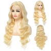 Picture of Loyom 613 Body Wave Lace Front Wig Human Hair 10a Brazilian 13x4 Blonde Lace Frontal Wigs 180% Density Pre Plucked Bleached Knots with Baby Hair 24 inch