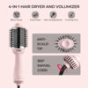 Picture of TYMO Pink Volumizer Hair Dryer Brush with Titanium Barrel, 1200W, 3 Speeds, Nylon Bristles, Ionic Technology, Salon Long-lasting Hairstyles, Hot Air Brush for Women, Designed for 120V USA Outlets