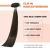 Picture of UGOTRAYS Dark Brown Clip in Hair Extensions Real Human Hair 70g 20 inches 100% Remy Human Hair Clip in Extensions Straight Double Weft for Full Head 7pcs 16clips One Pack #2 Brown Hair Extensions
