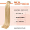 Picture of UGOTRAYS Honey Blonde Clip in Hair Extensions 18inch 70g 7pcs Straight 8A #27 - Real Human Hair Clip Ins, Blonde Clip In Extensions