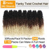 Picture of Aksice Pre-looped Yanky Twist Crochet Hair 10 Inch 8 Packs Bohemian Passion Twist Spring Mini Twist Crochet Hair for Black Women Boho Crochet Braids Synthetic (1B/30/613)