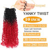 Picture of Aksice 10 Inch 8 Packs Yanky Twist Crochet Hair for Women Pre-looped Mini Twist Hair Bohemian Passion Twist Crochet Hair Boho Crochet Braids Synthetic (1B/red)