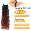 Picture of Aksice 8 Packs Pre-looped Yanky Twist Crochet Hair 12 Inch 30 Strands Pre-twisted Passion Twist Crochet Braids Hair with Curly Crochet Hair Senegalese Twist Braids (1B/350#)