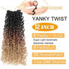 Picture of Aksice Yanky Twist Crochet Hair for Women 12 Inch 8 Packs Pre-looped Mini Twist Hair Bohemian Passion Twist Crochet Hair Boho Crochet Braids Synthetic (1B/30/27)